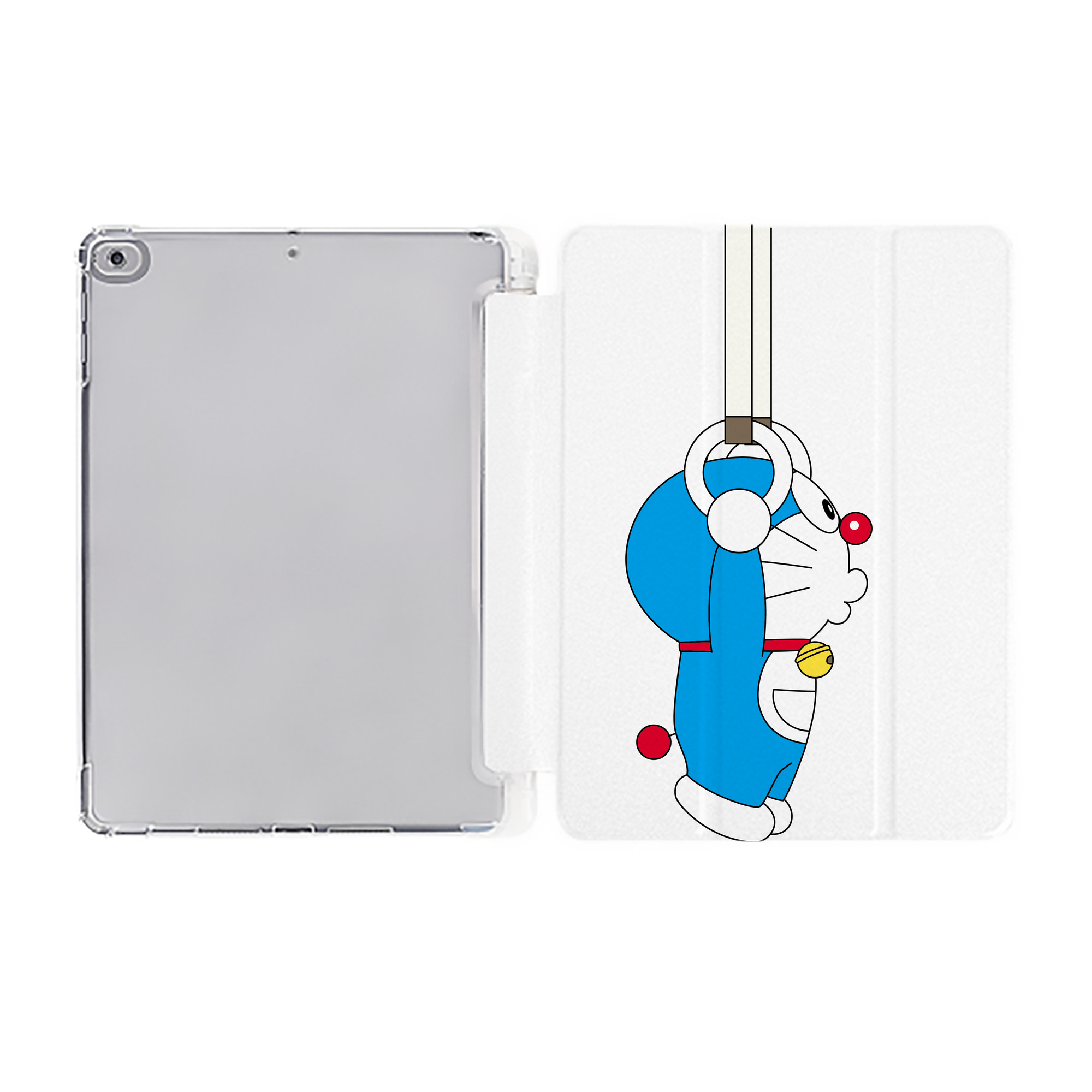 （画像用） ドラえもん Doraemon IPad ケース ペン収納付き 三つ折りスタンド PUレザー×シリコン 対応機種9.5/10.5/10.9インチ